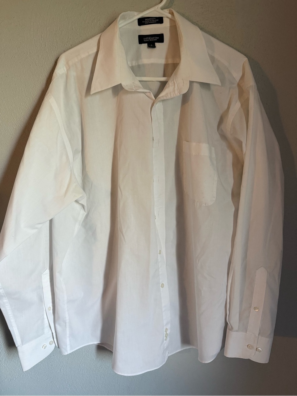 croft & barrow White Men's Dress Shirt - Spread Collar